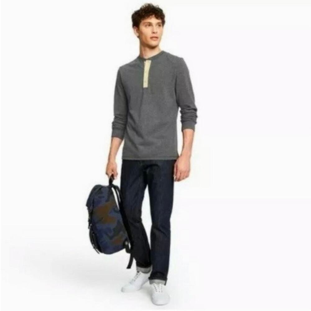 3.1 Phillip Lim Target Henley Shirt Mens XL Gray Long Sleeve